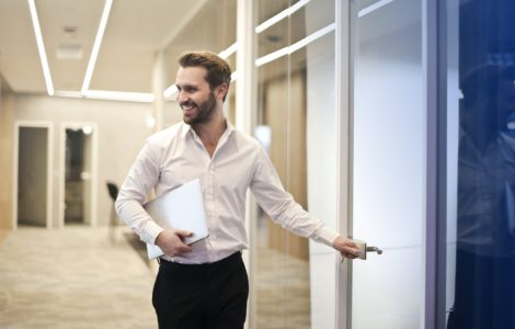 Man happy about his reporting strategy