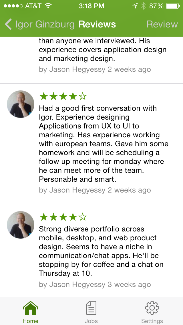 Collaborative Candidate Reviews - Mobile Hiring